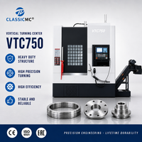 Centre de tournage vertical CNC 4 axes VTC750, précision de positionnement de 0,008 mm, broche de 20 à 800 tr/min pour le tournage de brides métalliques