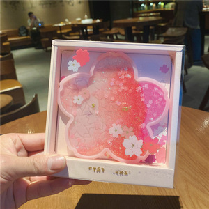 Custom di alta qualità in plastica per PC sottobicchieri in acrilico carino a forma di coniglio con liquido trasparente Glitter tappetino & Pad per uso domestico - Product Image 4