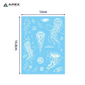 Adesivi per tatuaggi all'henné che si illuminano al buio, 40 disegni, 120x158 mm - Product Image 6