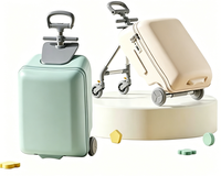 Valise de voyage unisexe pour enfants avec siège bébé amovible, roulettes, serrure, fonction trotteur, OEM/ODM, bagage cabine