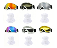 Masque de moto avec cagoule, masque de ski pour moto tout-terrain, VTT, motocross, course, avec cache-cou et bandana