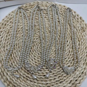 Conjunto de joyería de moda femenina de temperamento americano europeo, <span class=keywords><strong>Collar</strong></span> corto de clavícula con incrustaciones de cristal de perla de <span class=keywords><strong>novia</strong></span> - Product Image 5