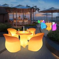 Table LED Lumineuse Carrée à Pieds Hauts pour Extérieur, Idéale pour KTV et Mobilier de Banquet - Vente Directe