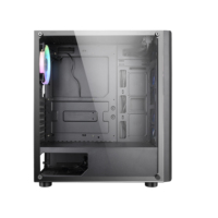 AntarcChill New Computer Cabinet Cooling Fan and RGB Chassis Pc With Tempered Glass Good Quality Pc Black Desktop Stock Pc Case