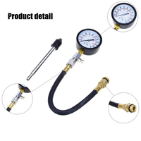 Kit de Prueba de Compresión de Cilindros G324 0-300 PSI 2000 KPA con Manómetro Codificado por Colores, Manguera de Goma y Adaptador Cónico Universal
