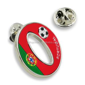 Broche en métal personnalisée du Portugal, souvenirs, impression en feuille, drapeau du Portugal, badge de voyage - Product Image 3