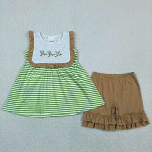 Conjuntos de Ropa para Niñas Pequeñas con Bordado de Patos Mallard de RTS Boutique, Shorts Transpirables, Nuevos Diseños, Venta al por Mayor, Nuevos Estilos - Product Image 4