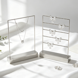 Mirror Metal Jewelry Display Stand Custom Logo Counter Necklace Pendant Earring Display <b>Rack</b> For Jewelry Boutique Shop - Product Image 2