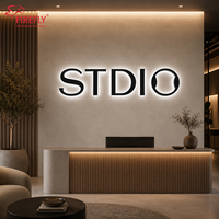 Enseigne lumineuse personnalisée en lettres canal rétroéclairées en acier inoxydable 304, lettres LED Halo Lit, étanche IP65, pour logo de devanture de magasin