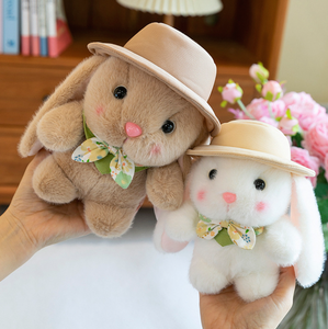 Adorable lapin en peluche <span class=keywords><strong>Kawaii</strong></span> chapeau personnalisable Animal Design doux polaire pour les vacances cadeau fait coton laine Sherpa feutre - Product Image 5