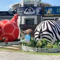 Aire de jeux pour enfants Zoo Park Décoré Gonflable Gros Ballon Animal de Bande Dessinée