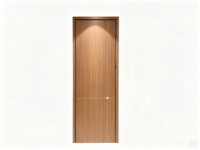 Porte intérieure battante moderne en MDF stratifié PVC, insonorisée, sans peinture, gaufrée, pour chambre d'hôtel, avec panneau mural assorti