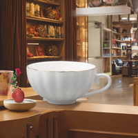 Offre Spéciale tasse à café expresso sublimée de 8 oz pour thé au lait tasse en céramique blanche personnalisée avec rebord doré