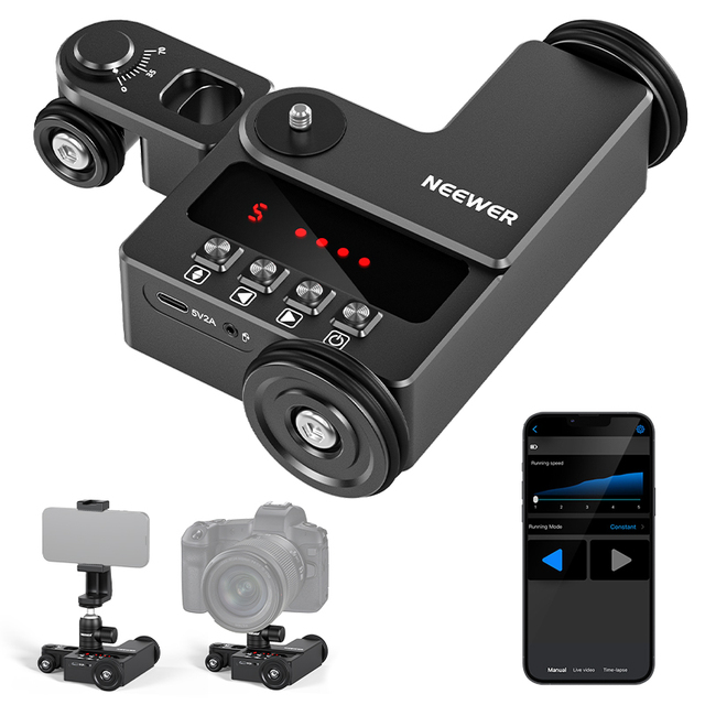 Electronic Camera Dolly Car NEEWER DL200 Upgraded Motorized Camera Dolly Kit With App Control Motorized Autodolly for Camera
