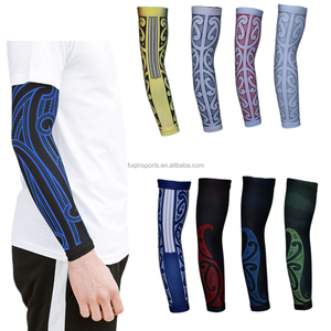 Manchon de bras de compression sportif FQ personnalisé avec motif tatouage maori, protection UV, pour baseball et volleyball - Product Image 1