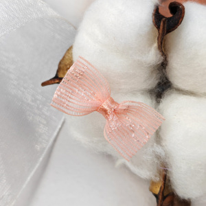 Lazo de cinta de grogrén con estampado de Color Rosa prefabricado con lazo elástico para Cajas de Regalo De Navidad y accesorios de ropa interior - Product Image 2