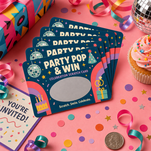 Cartes à gratter à prix instantané, impression sécurisée, design d'animation à données variables, taille personnalisée, thème de fête en couleur - Product Image 2