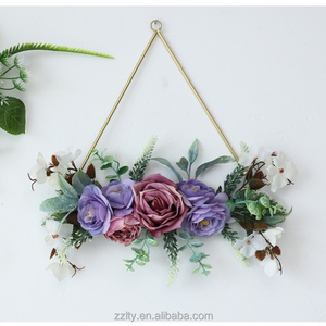 Corona de Eucalipto y Rosas de Estilo Nórdico, Flor Artificial <span class=keywords><strong>para</strong></span> Decoración del Hogar, Bodas, Fotografía y Exteriores - Product Image 6