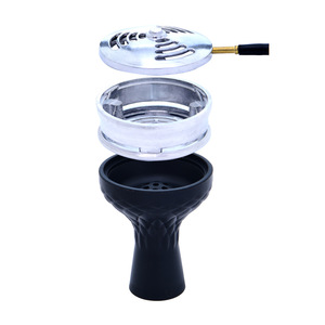 Hookah Đầu Silicone Bọc Than Shisha Sáu Lỗ Và Bát Hookah Shisha Bằng Thép Không Gỉ Bát Đựng Than Hookah Đức - Product Image 4