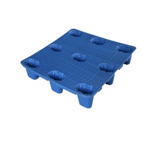 Palette bleue à neuf pattes moulée par soufflage 1210 simple face 4 voies pour la logistique et le transport en entrepôt - Product Image 1