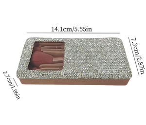 Ensemble de pinceaux de maquillage de luxe 5 pièces, brillants et scintillants, avec outils pour anticernes et baume à lèvres, boîte miroir, marque YOUXIN - Product Image 3