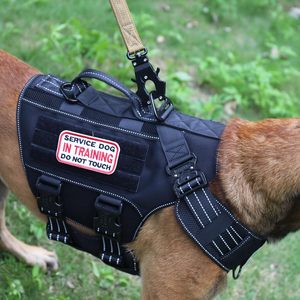 Arnés de malla táctica para perros grandes, chaleco Molle reflectante para perros con hebillas de metal, paneles de gancho y bucle, sin tirar Fr - Product Image 3