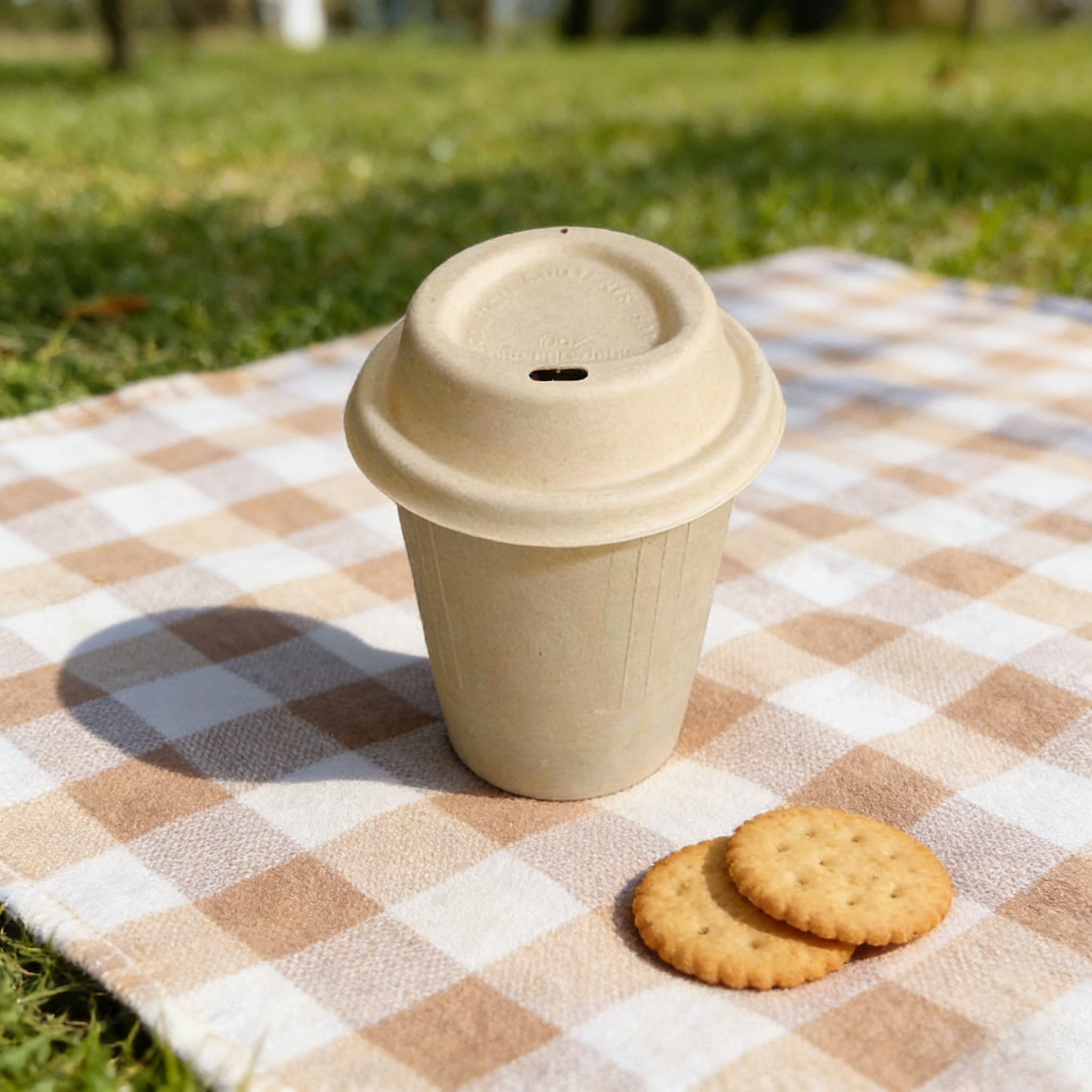 8oz 12oz Double Wall Eco-Friendly Biodegradable Compost Sugarcane Bagasse Fiber Paper Cups For Hot And Cold Drinks