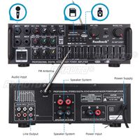 Amplificateurs Bluetooth 110V 2 canaux pour la maison et la voiture, amplificateur de subwoofer stéréo, amplificateur audio, USB, SD avec télécommande