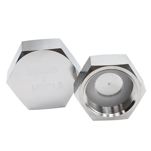 Eight Directions 304 Stainless Steel Pipe Cap M50x1.5 External Hexagonal Plug Internal Thread Valve Cap - Product Image 1