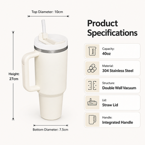 Vaso Térmico de Acero Inoxidable Personalizado de 14oz, 30oz, 40oz para Stanley, Taza de Café para Viajes al Aire Libre con Tapa de Vacío - Product Image 2