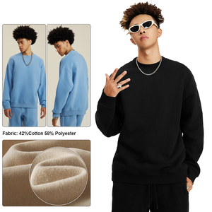 Sudaderas de lana francesa de algodón personalizadas 350 gramos Heayvweight sudaderas conjunto de pantalones de chándal - Product Image 3