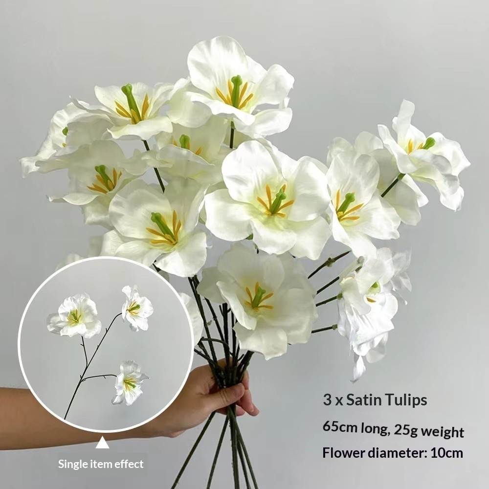 3 mercerized tulips