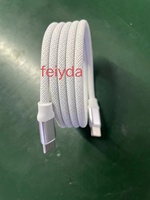 Câble de charge magnétique USB Type-C vers Type-C en nylon blanc/noir à faible MOQ (1M) avec synchronisation de données et charge rapide pour téléphones mobiles