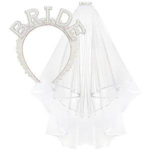 Đám Cưới Cô Dâu Đảng Mạng Che Mặt Với Ngọc Trai Vương Miện Headband Đám Cưới Vương Miện Mạng Che Mặt Cho Đảng Photoshop Đạo Cụ Headpieces Trang Trí Nội Thất - Product Image 6