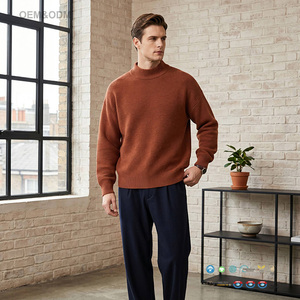 Maglione OEM all'ingrosso da <span class=keywords><strong>uomo</strong></span>, invernale, in misto cashmere e lana, a collo alto, vestibilità comoda, a maniche lunghe, morbido e caldo, lavorato a <span class=keywords><strong>maglia</strong></span> - Product Image 1
