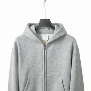 เสื้อฮู้ดซิปผ้าฝ้ายหนานุ่ม 100% สำหรับผู้ชาย ทรงหลวม สไตล์ฝรั่งเศส  รับสกรีนโลโก้  ODM เสื้อผ้าสตรีทแวร์สำหรับฤดูหนาว - Product Image 1