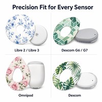 Patchs adhésifs personnalisés pour CGM, imperméables, en coton non tissé, bande de couverture pour Freestyle Libre 1 2 3 6, 6 designs, résistants à la transpiration, hypoallergéniques