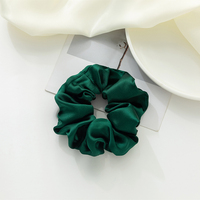 Vente en gros de chouchous pour cheveux élégants Jumbo couleur unie chouchous noirs en satin imitation soie pour filles