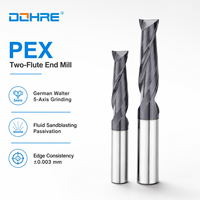 Outils de fraisage CNC DOHRE pour le travail des métaux, fraise à double dent carrée HRC55 avec revêtement ALTIN pour l'acier