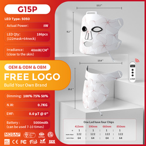 Nueva Máscara Profesional con Logotipo Personalizado para el Cuidado de la Piel, Máscara Facial de Fotones con Luz Roja LED de Silicio, Terapia de Luz Roja e Infrarroja Cercana para Rostro y Cuello - Product Image 5