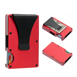 Desain baru disesuaikan Mini ramping Rfid memblokir aluminium logam pemegang kartu tas dompet