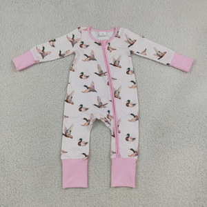 Peleles de algodón para bebés, con estampado de pato, sin mangas, con cierre de cremallera, cuello redondo suave, transpirables, para bebés y niños pequeños, de verano - Product Image 4