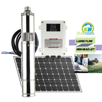 Pompe à vis submersible DC haute pression sans balai pour panneau solaire Contrôleur MPPT externe en acier inoxydable à haute levée-OEM pour pompes