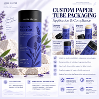 Tube en papier kraft biodégradable personnalisé pour déodorant en stick, emballage vide, conteneur cylindrique en carton recyclable