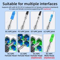 Détecteur portable d'extrémités de fibres optiques - Microscope à fibres avec stylo de nettoyage de fibres et kit d'outils de nettoyage en boîte
