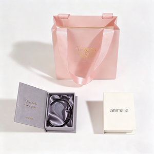 Caja de regalo rectangular de cartón con cierre magnético ecológico para pulseras del Día de San Valentín - Empaque impreso personalizado - Product Image 3