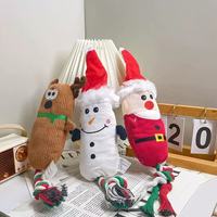 Nouveaux jouets de Noël 2026 classiques sans agent fluorescent, cerf, Père Noël, bonhomme de neige, peluche pour animaux de compagnie, chat, chien, jouets à mâcher qui couinent