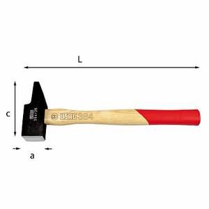 Martillo 384 de 16 oz con cabeza de acero y mango de madera con agarre rojo para uso general - Product Image 1