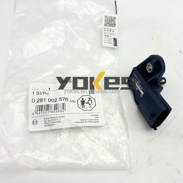 YOKES High Quality BOSCH Common Rail Pressure Sensor 0281002576 for Construction Machinery Excavators 3 Months Warranty CN/GUA
