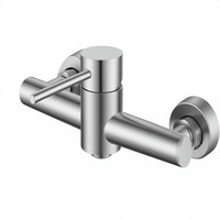Robinet de douche et de bain mural moderne en acier inoxydable 304 brossé à poignée unique pour cuisine et salle de bain